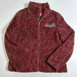 Pendleton Women's Sherpa Fleece, Lined Wool Jacket Full Zip Cabernet Red